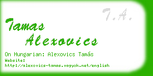 tamas alexovics business card