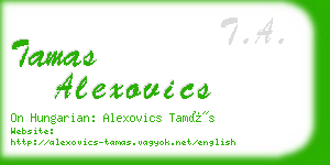 tamas alexovics business card